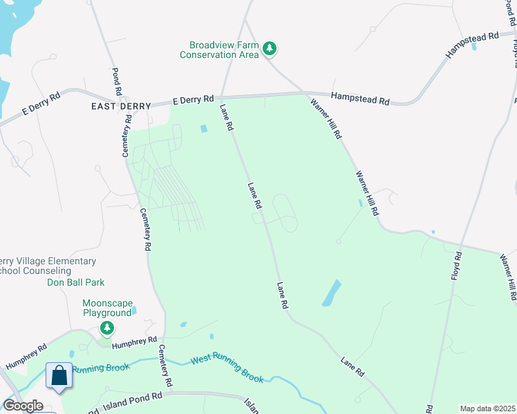 map of restaurants, bars, coffee shops, grocery stores, and more near 23 Lane Road in Derry