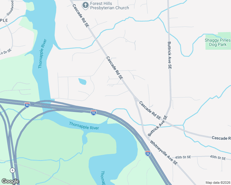map of restaurants, bars, coffee shops, grocery stores, and more near 7695 Cahoon Drive Southeast in Grand Rapids