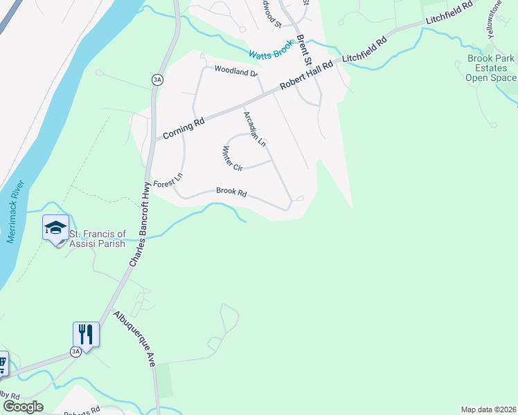 map of restaurants, bars, coffee shops, grocery stores, and more near 21 Brook Road in Litchfield