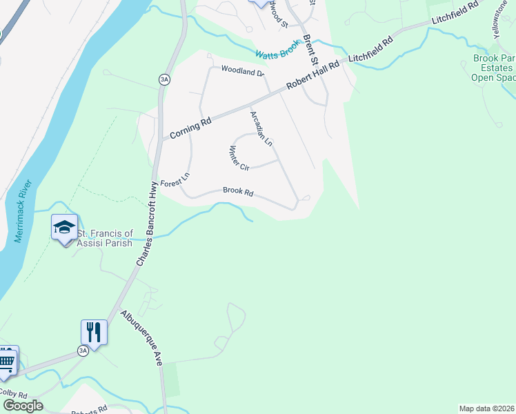 map of restaurants, bars, coffee shops, grocery stores, and more near 21 Brook Road in Litchfield