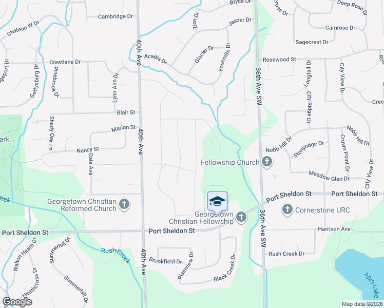 map of restaurants, bars, coffee shops, grocery stores, and more near 3859 Chester Street in Hudsonville
