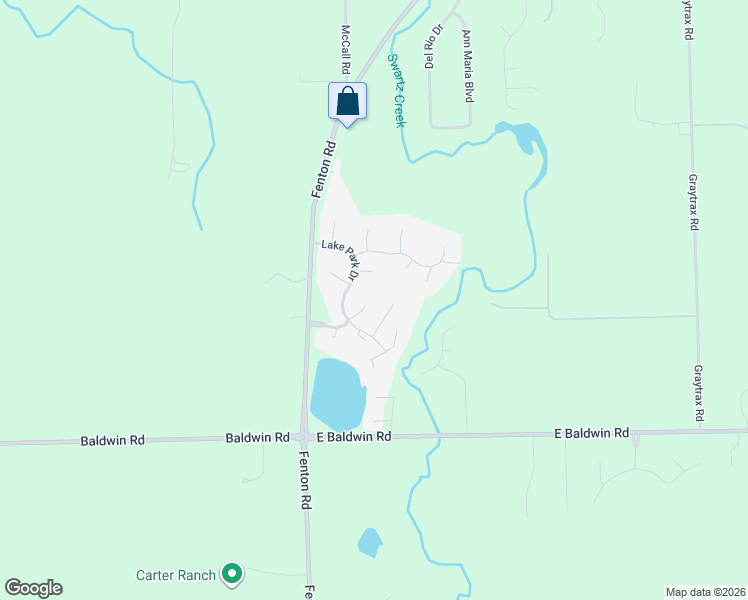 map of restaurants, bars, coffee shops, grocery stores, and more near 1129 Lakeview Circle in Grand Blanc