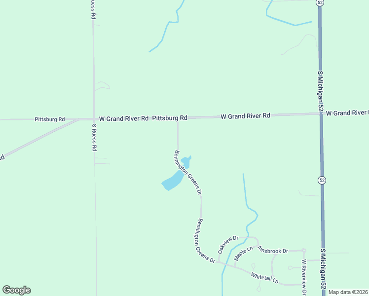 map of restaurants, bars, coffee shops, grocery stores, and more near 7238 Bennington Greens Drive in Owosso