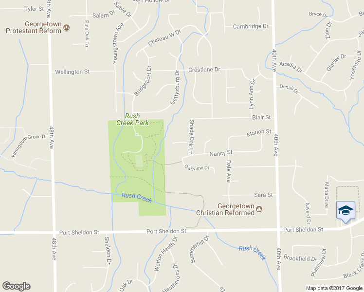 map of restaurants, bars, coffee shops, grocery stores, and more near 4338 Shady Oak Court in Hudsonville