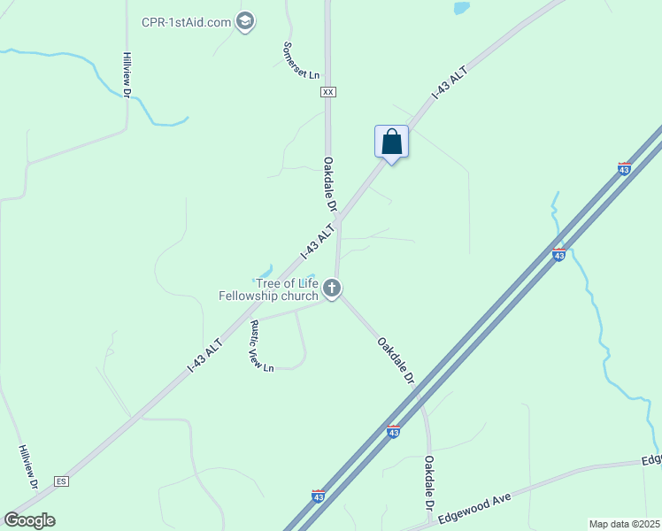 map of restaurants, bars, coffee shops, grocery stores, and more near W265S8435 Oakdale Drive in Mukwonago