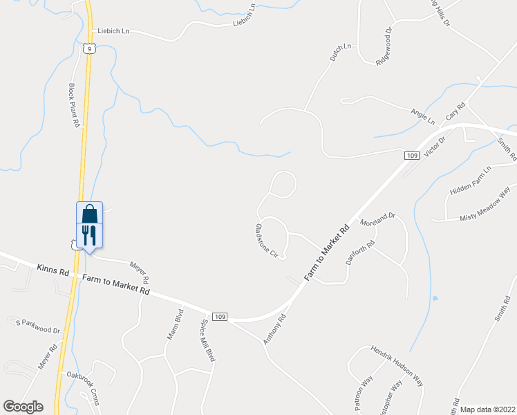 map of restaurants, bars, coffee shops, grocery stores, and more near 13 Saville Row in Mechanicville
