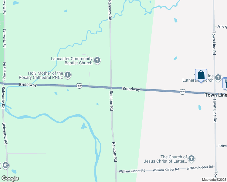 map of restaurants, bars, coffee shops, grocery stores, and more near in Erie County