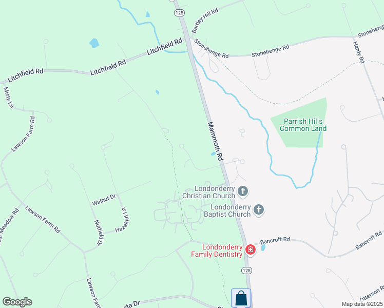 map of restaurants, bars, coffee shops, grocery stores, and more near 12 Schoolhouse Road in Londonderry