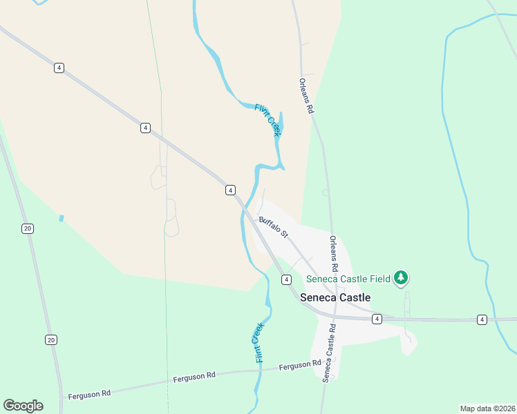 map of restaurants, bars, coffee shops, grocery stores, and more near 2156 Buffalo Street in Stanley