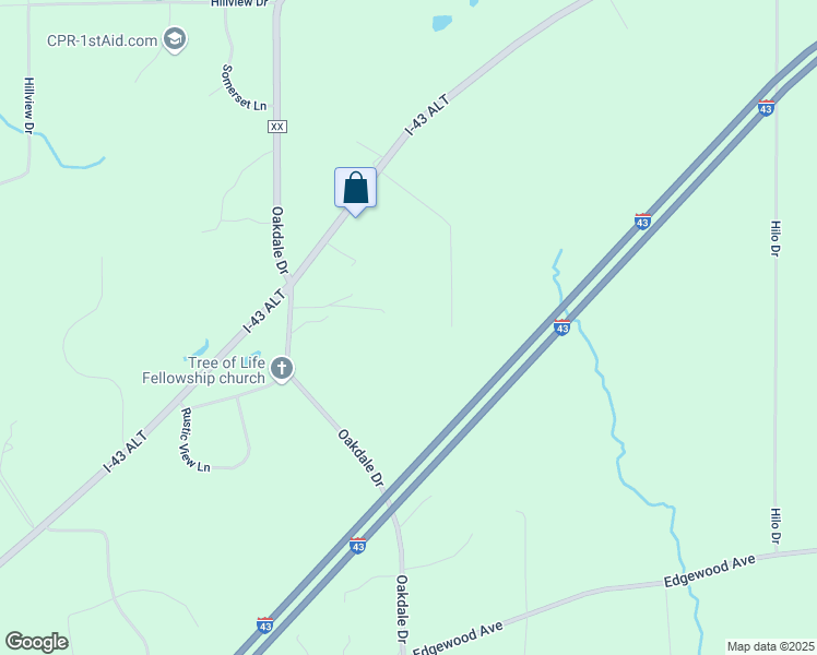 map of restaurants, bars, coffee shops, grocery stores, and more near W261S8355 Faulkner Road in Mukwonago
