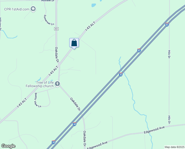 map of restaurants, bars, coffee shops, grocery stores, and more near W261S8355 Faulkner Road in Mukwonago