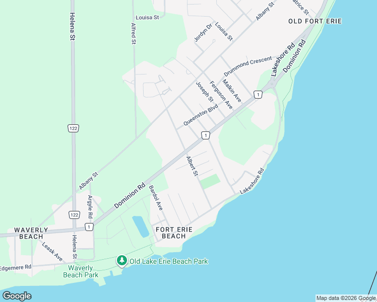map of restaurants, bars, coffee shops, grocery stores, and more near in Fort Erie