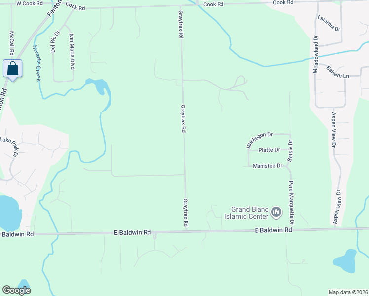 map of restaurants, bars, coffee shops, grocery stores, and more near 9359 Graytrax Road in Grand Blanc