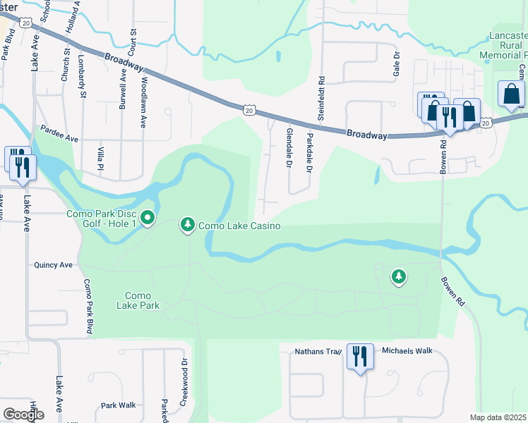 map of restaurants, bars, coffee shops, grocery stores, and more near 158 Olde Stone Lane in Lancaster