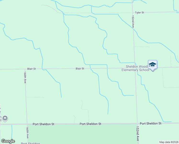 map of restaurants, bars, coffee shops, grocery stores, and more near 15542 Blair Street in West Olive