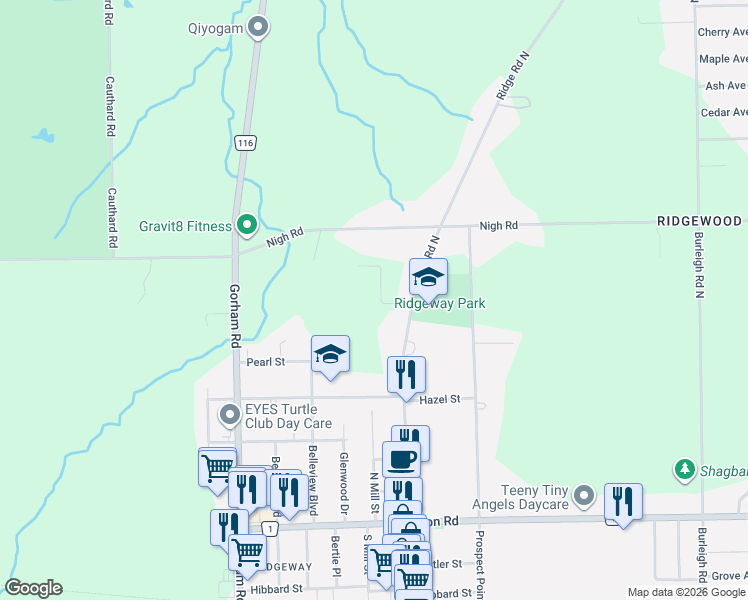 map of restaurants, bars, coffee shops, grocery stores, and more near 503 Royal Ridge Drive in Fort Erie