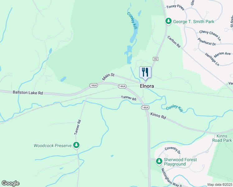 map of restaurants, bars, coffee shops, grocery stores, and more near 794 Tanner Road in Saratoga County