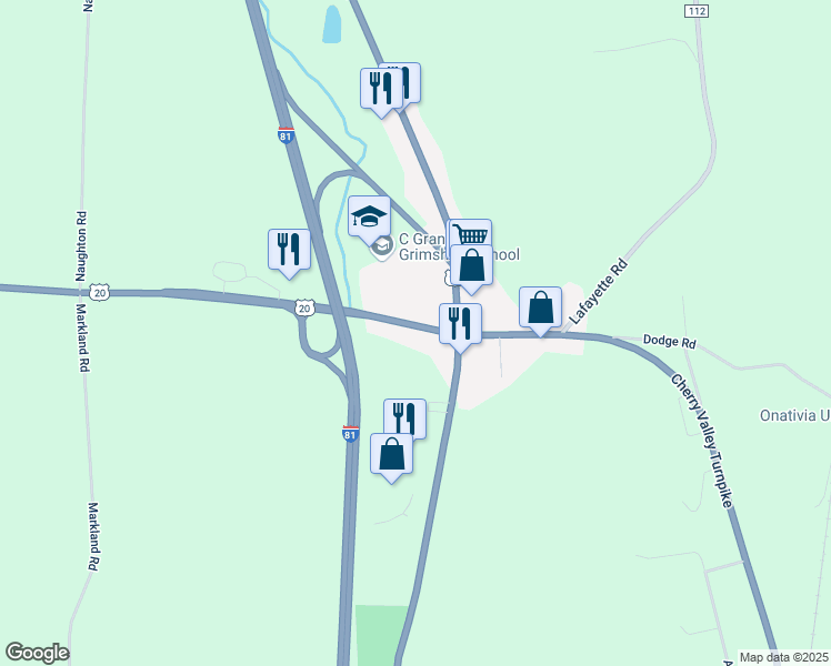 map of restaurants, bars, coffee shops, grocery stores, and more near 5975 U.S. 20 in LaFayette