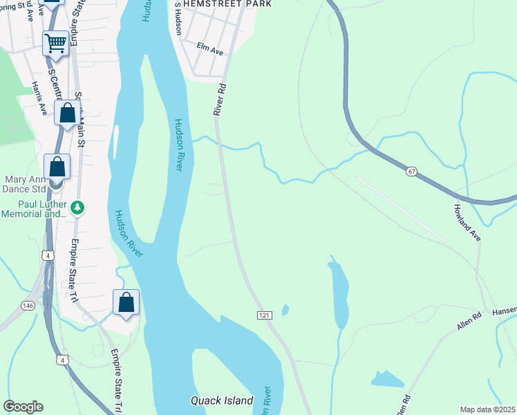 map of restaurants, bars, coffee shops, grocery stores, and more near 3146 River Road in Mechanicville