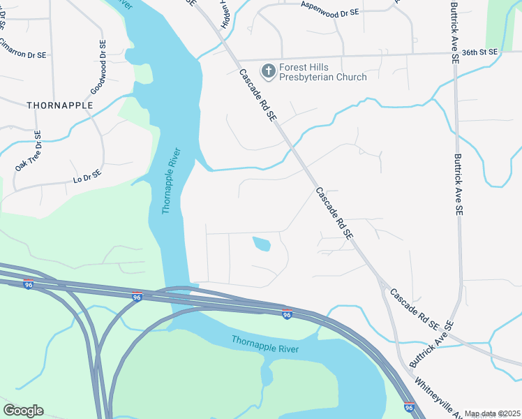 map of restaurants, bars, coffee shops, grocery stores, and more near 7414 Kenrob Drive Southeast in Grand Rapids