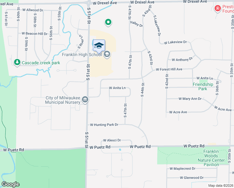 map of restaurants, bars, coffee shops, grocery stores, and more near 4814 West Sharon Lane in Franklin