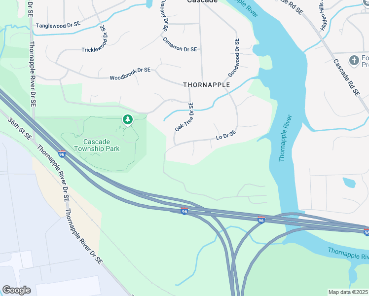 map of restaurants, bars, coffee shops, grocery stores, and more near 3929 Maplecrest Court Southeast in Grand Rapids