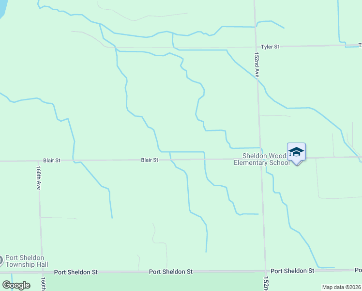 map of restaurants, bars, coffee shops, grocery stores, and more near 15497 Blair Street in West Olive