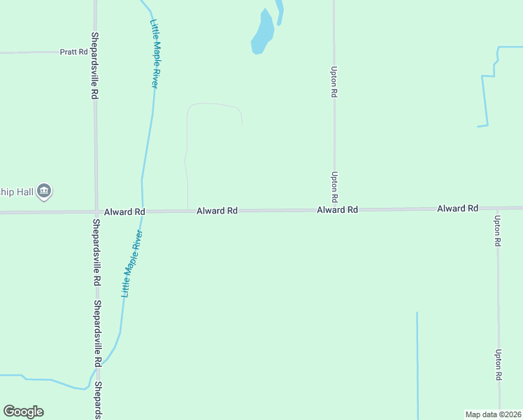 map of restaurants, bars, coffee shops, grocery stores, and more near 7505 Alward Road in Laingsburg