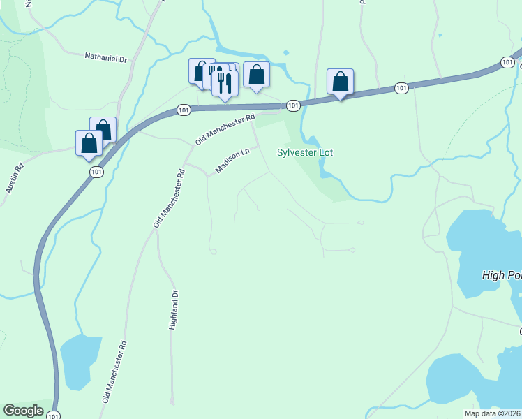 map of restaurants, bars, coffee shops, grocery stores, and more near 4 Washington Drive in Amherst