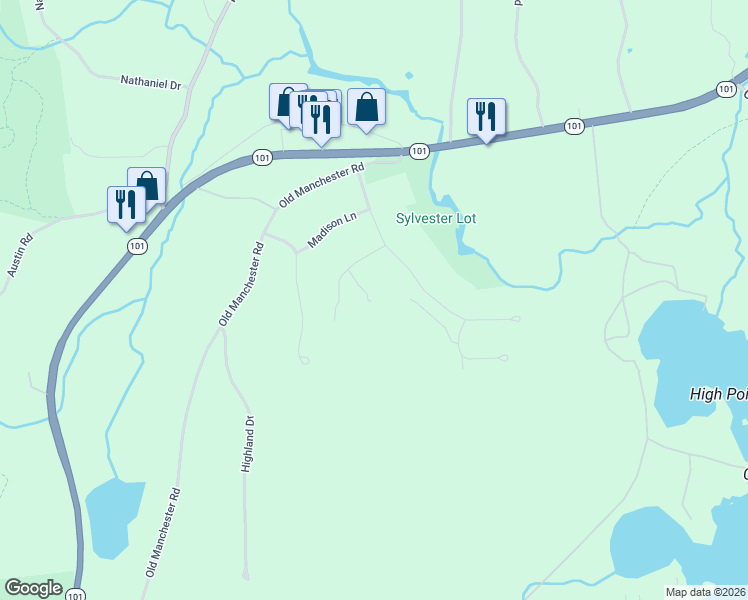 map of restaurants, bars, coffee shops, grocery stores, and more near 4 Washington Drive in Amherst