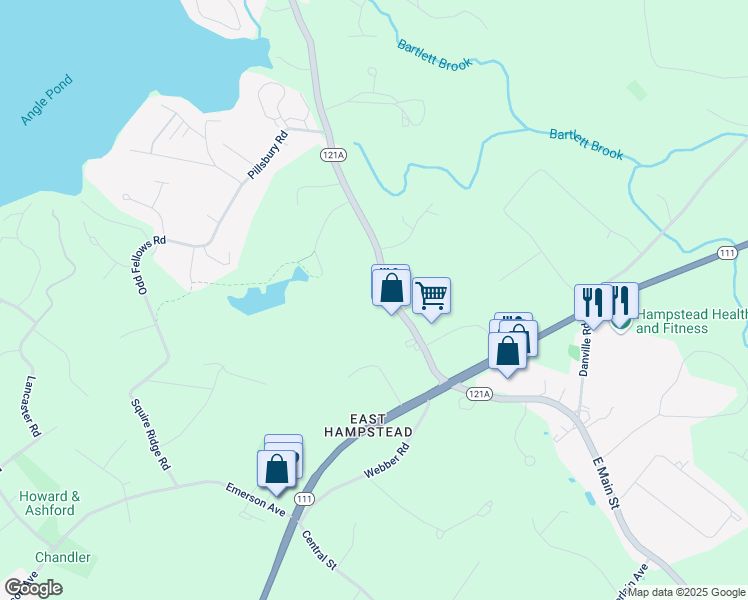 map of restaurants, bars, coffee shops, grocery stores, and more near 330 Sandown Road in Hampstead