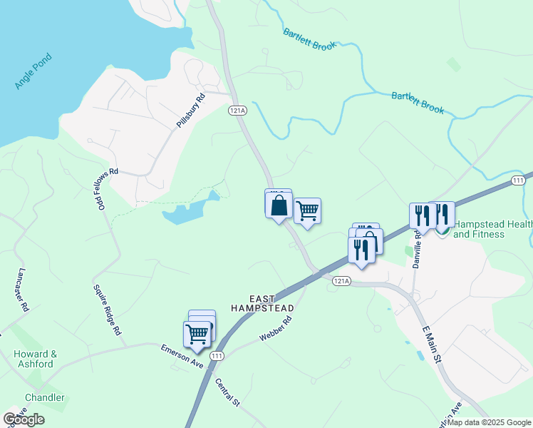 map of restaurants, bars, coffee shops, grocery stores, and more near 330 Sandown Road in Hampstead