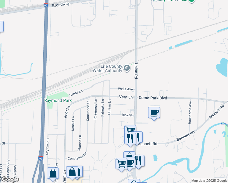map of restaurants, bars, coffee shops, grocery stores, and more near 53 Wells Avenue in Buffalo
