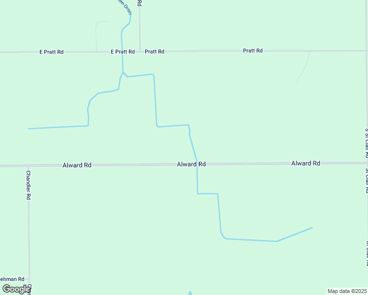 map of restaurants, bars, coffee shops, grocery stores, and more near 4949 Alward Road in Laingsburg