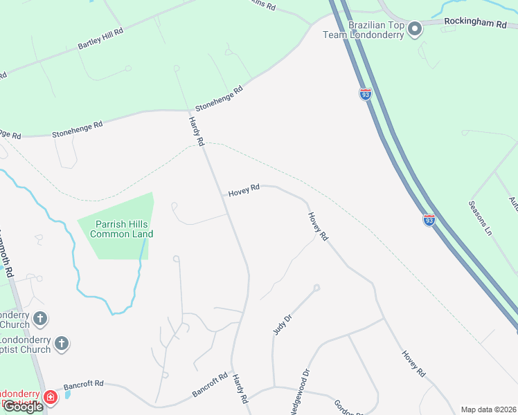 map of restaurants, bars, coffee shops, grocery stores, and more near 113 Hovey Road in Londonderry