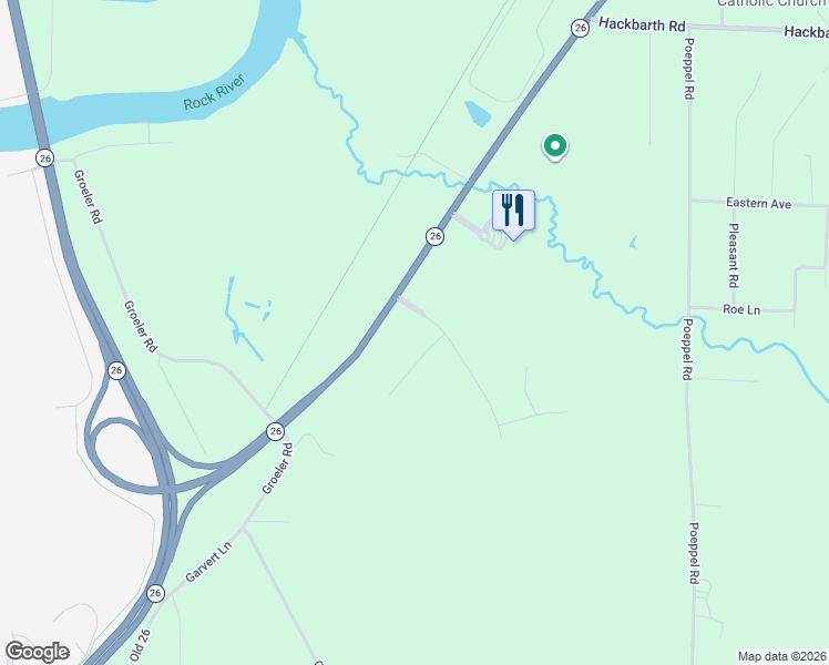 map of restaurants, bars, coffee shops, grocery stores, and more near Wisconsin 26 Business in Fort Atkinson