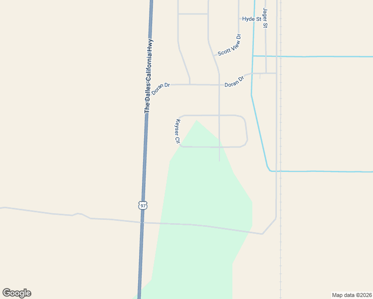 map of restaurants, bars, coffee shops, grocery stores, and more near Keyser Circle in Klamath County