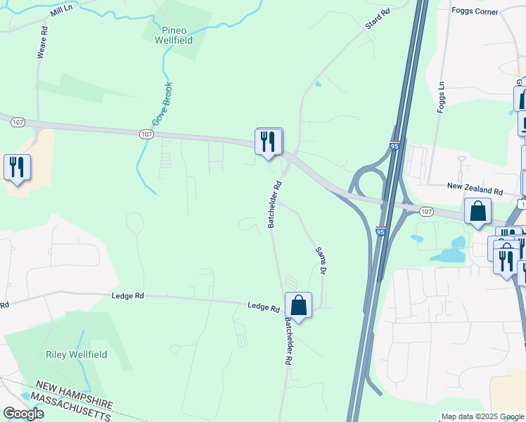 map of restaurants, bars, coffee shops, grocery stores, and more near 24 Batchelder Road in Seabrook