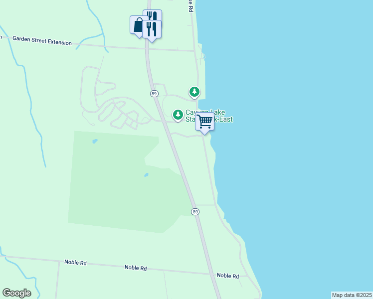 map of restaurants, bars, coffee shops, grocery stores, and more near 2693 New York 89 in Seneca Falls