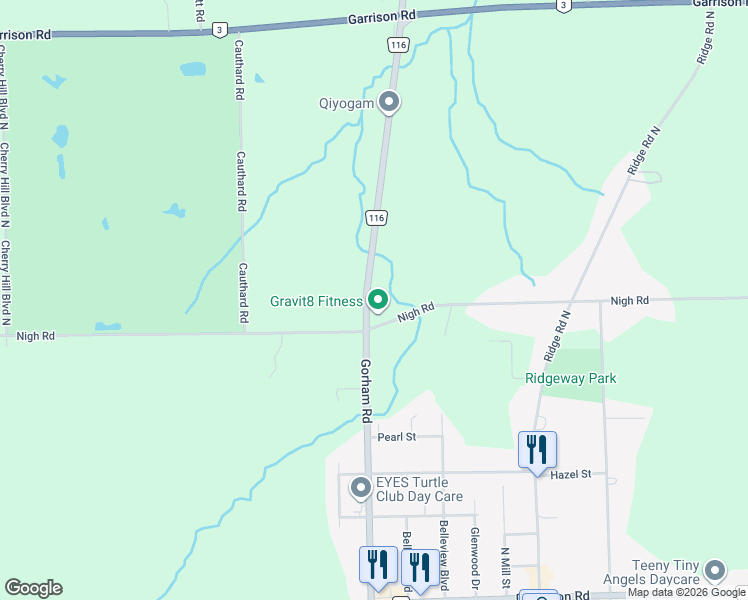 map of restaurants, bars, coffee shops, grocery stores, and more near 726 Gorham Road in Fort Erie