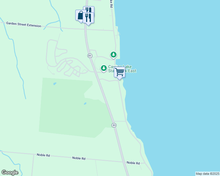 map of restaurants, bars, coffee shops, grocery stores, and more near 2693 New York 89 in Seneca Falls