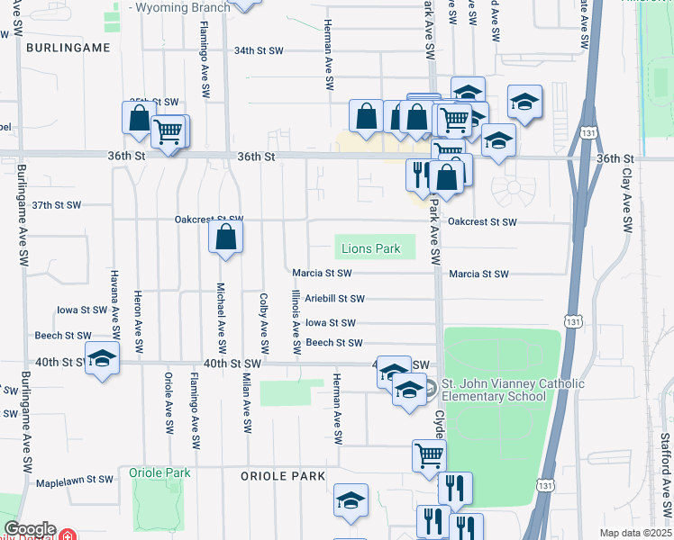 map of restaurants, bars, coffee shops, grocery stores, and more near in Wyoming