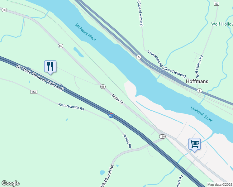 map of restaurants, bars, coffee shops, grocery stores, and more near 1801 Main Street in Pattersonville