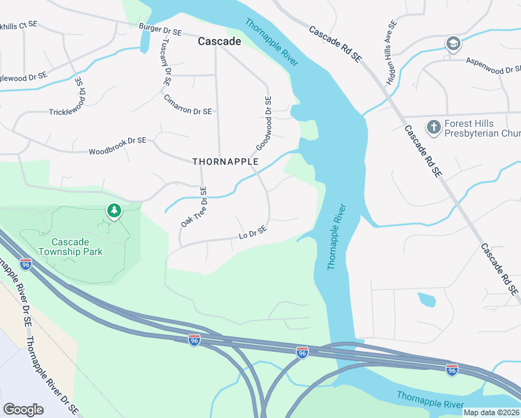 map of restaurants, bars, coffee shops, grocery stores, and more near 3779 Goodwood Drive Southeast in Grand Rapids