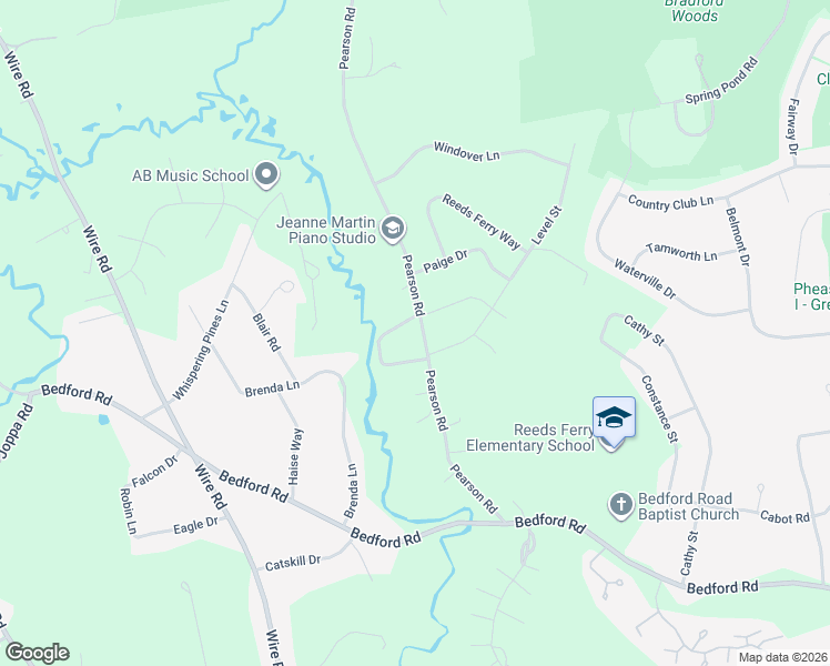 map of restaurants, bars, coffee shops, grocery stores, and more near 16 Woodhaven Circle in Merrimack