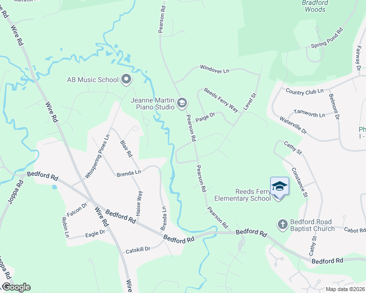 map of restaurants, bars, coffee shops, grocery stores, and more near 16 Woodhaven Cir in Merrimack