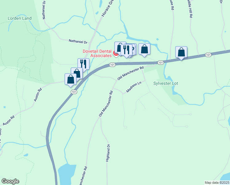 map of restaurants, bars, coffee shops, grocery stores, and more near 15 Georgetown Drive in Amherst