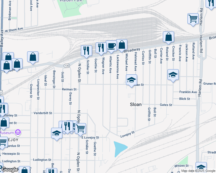 map of restaurants, bars, coffee shops, grocery stores, and more near 295 Reiman Street in Buffalo