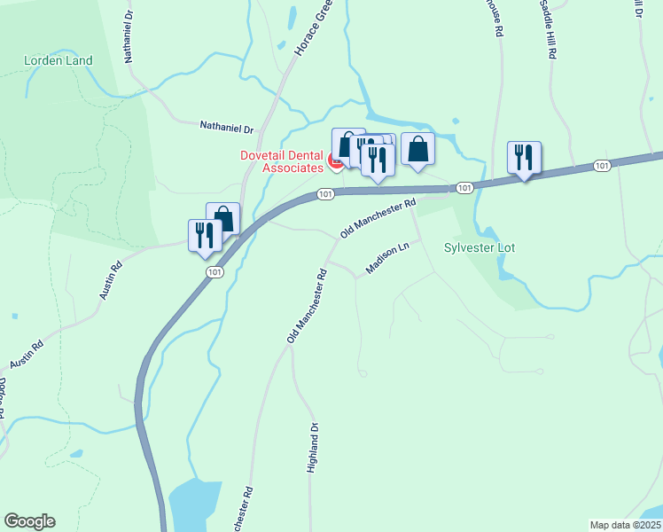 map of restaurants, bars, coffee shops, grocery stores, and more near 15 Georgetown Drive in Amherst