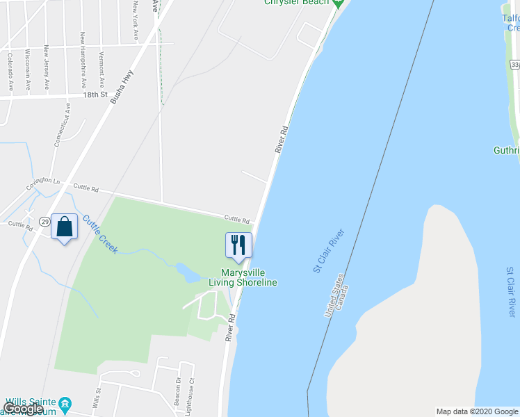 map of restaurants, bars, coffee shops, grocery stores, and more near 1918 River Road in Marysville